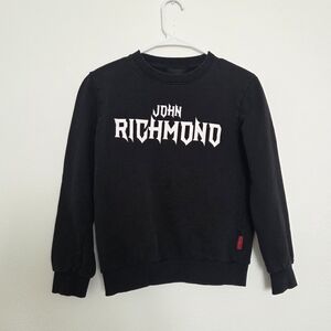 John Richmond Boys Black Sweatshirt Size 14